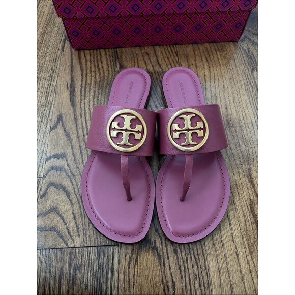 Tory Burch Benton Band Flat Sandal Raspberry Sorbet Size 9 New - Picture 2 of 6
